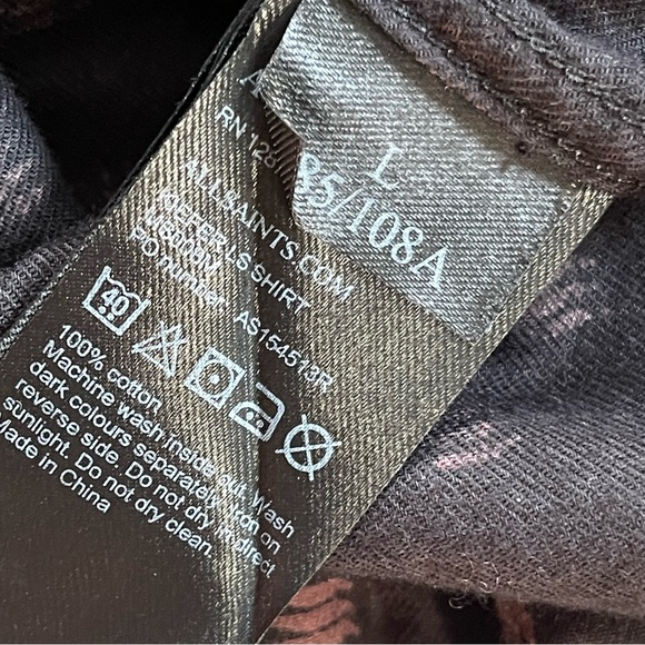 All Saints Kiefer Regular Fit Button-down LS Shirt Size L - Picture 10 of 11